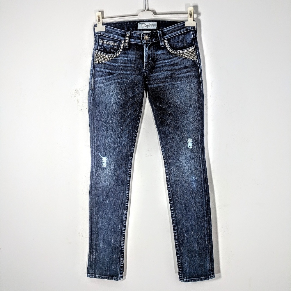 Y2K Prvcy Chelsea Distressed Studded Jean - Picture 5 of 7